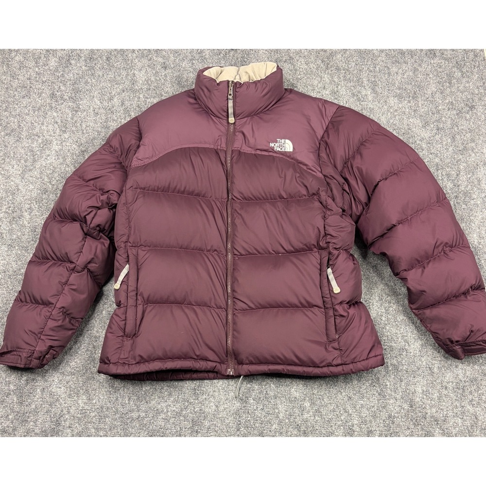 The North Face Nuptse 700 Down Puffer Jacket Womens XL Burgundy Plum Padded Coat